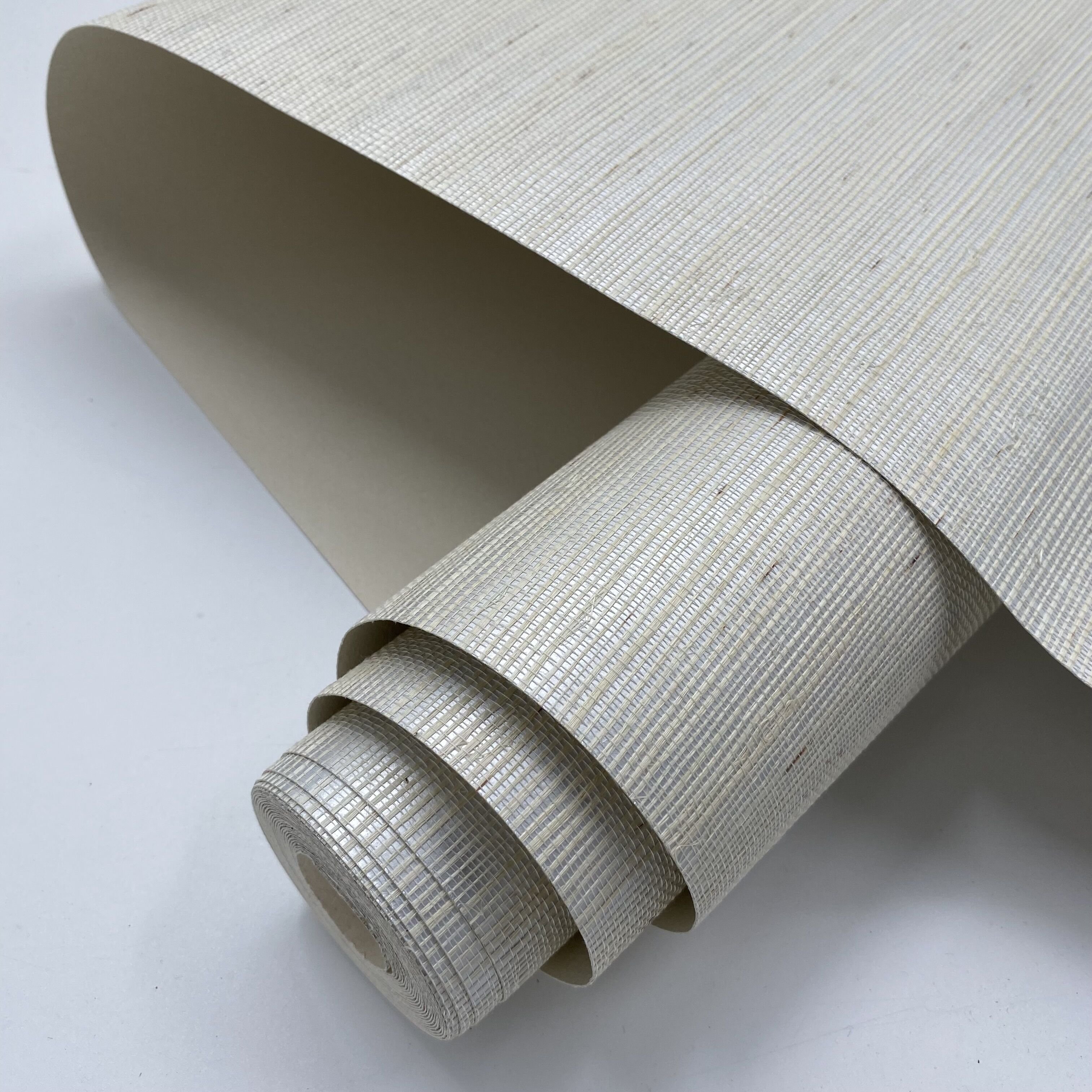 MYWIND New Design White With Silver Paper Backing Sisal Chinese Hand Made Designer Wallpaper For Home Wall Decor Wallcoverings