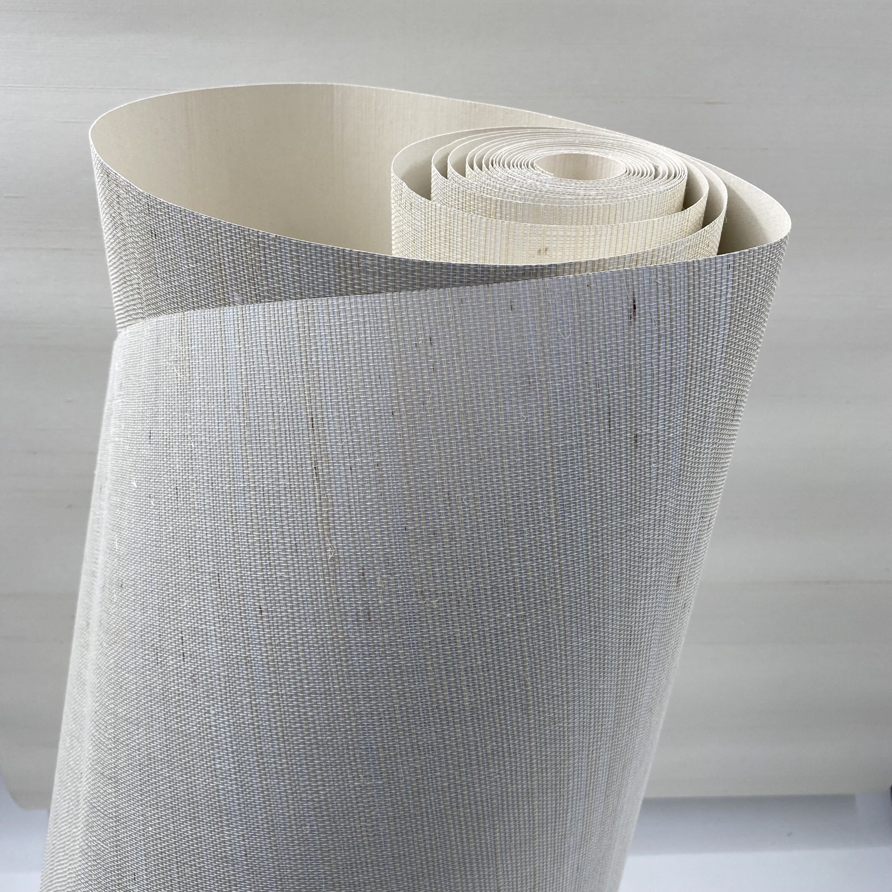 MYWIND New Design White With Silver Paper Backing Sisal Chinese Hand Made Designer Wallpaper For Home Wall Decor Wallcoverings