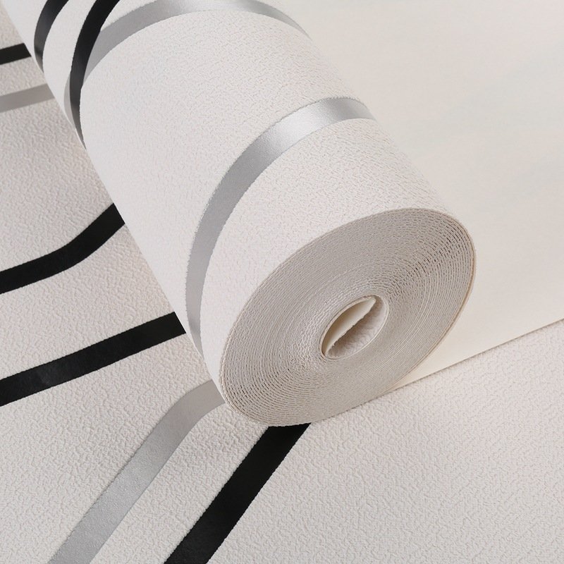 3D Curve Bar Non Woven Wallpaper Rolls High Quality Waterproof Deerskin Velvet Wall Paper For Living Room TV Background