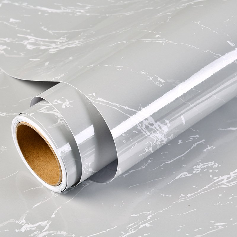 gray glossy marble design wallpaper peel and stick granite removable self adhesive wallpaper for kitchen cabinets