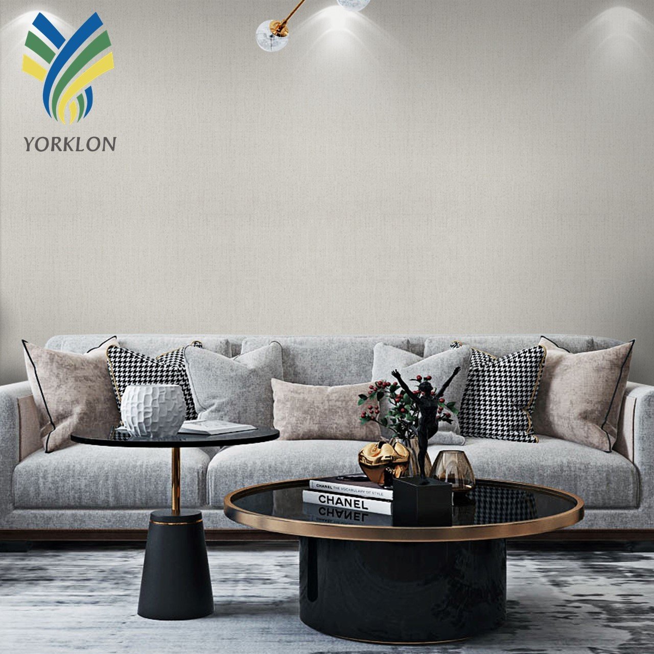 10-EXQUISITE Modern Bedroom Designs Fire Resistant Blue Beige White Texture Vinyl Fabric Background Cloth Hotel Wallpaper