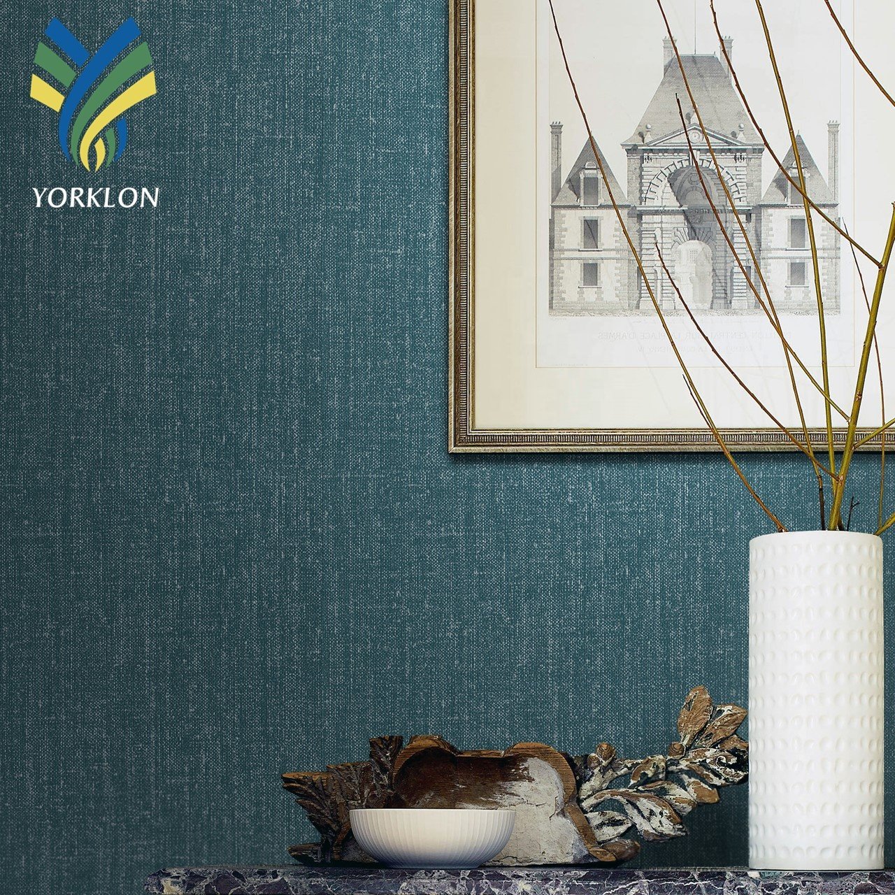 10-EXQUISITE Modern Bedroom Designs Fire Resistant Blue Beige White Texture Vinyl Fabric Background Cloth Hotel Wallpaper