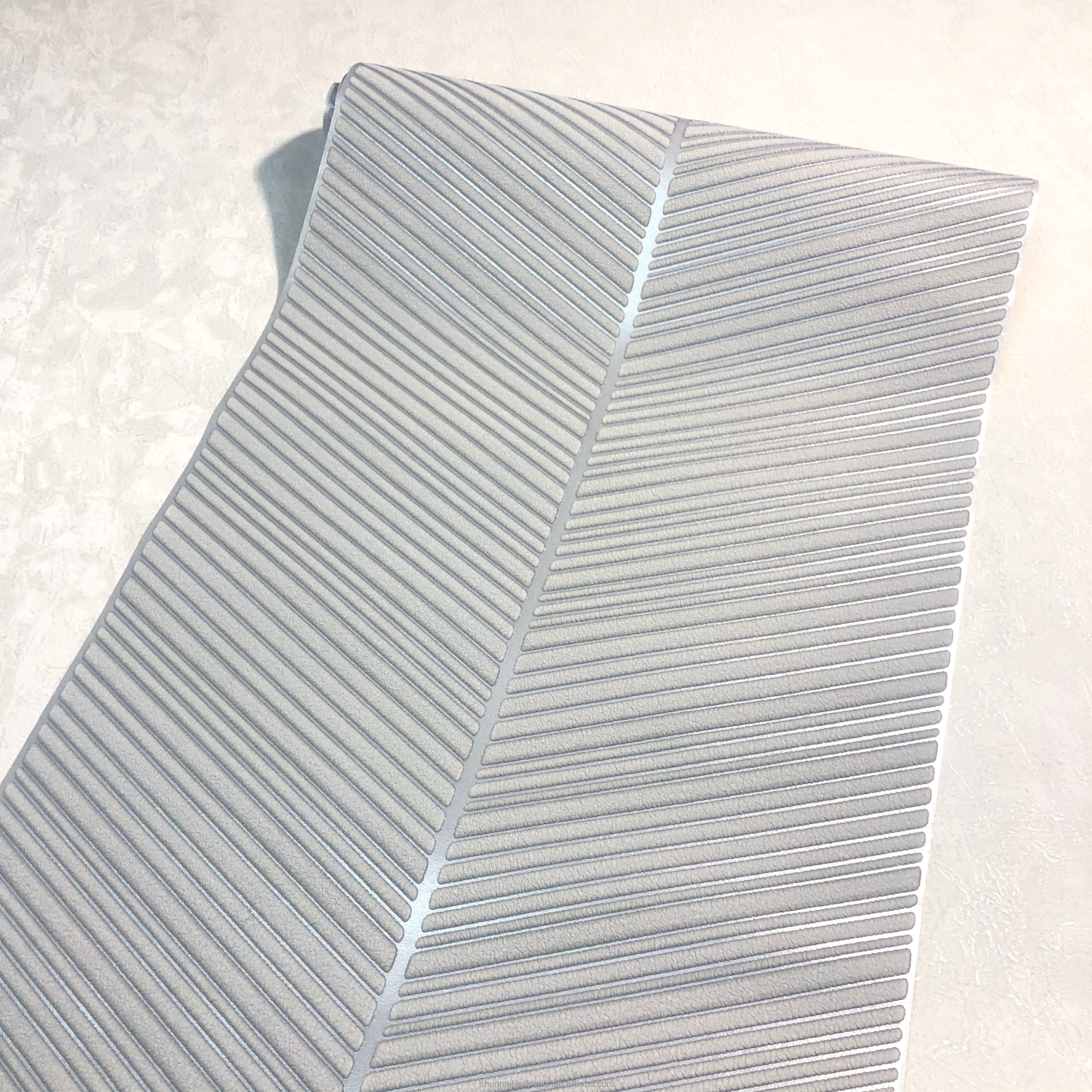 Factory Supply Wallpaper Rolls 3D Striped Walls Roll Modern Non-Woven Wallpaper Suede Brown Designs Gold Lines Stripe Wallpaper