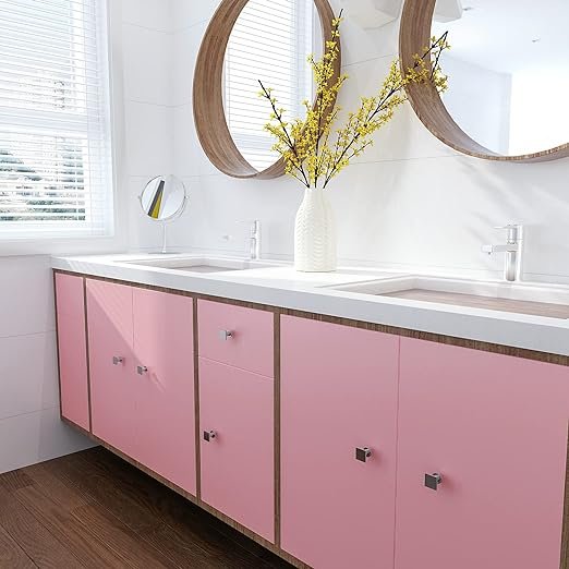 Solid Pink Wallpaper Pink Peel and Stick Wallpaper PVC Self Adhesive Thick Waterproof Removable Wall Paper for Girls Bedroom