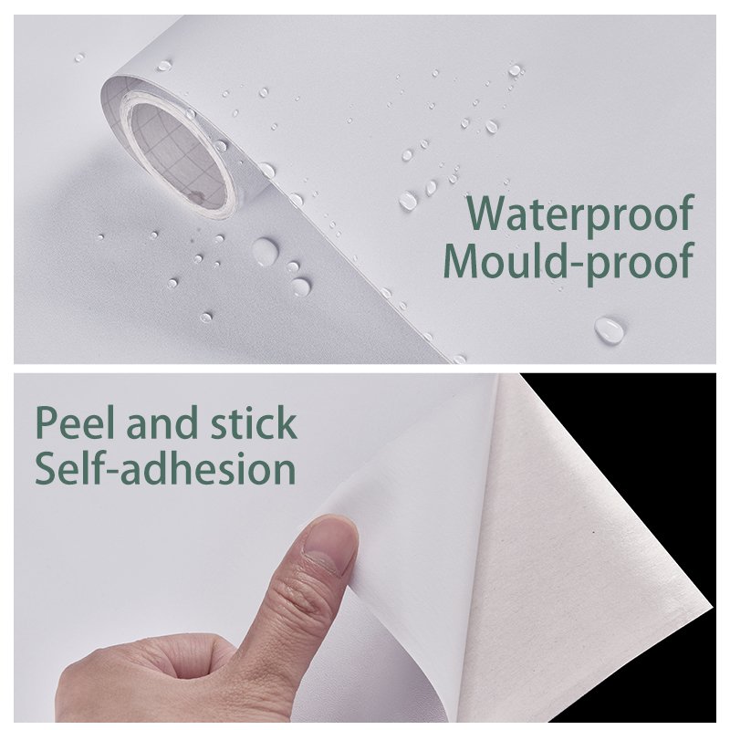 Self-adhesive Waterproof Mould-proof Pure White High Simulation Wallpaper for Home Refurbishing Bedroom TV Background