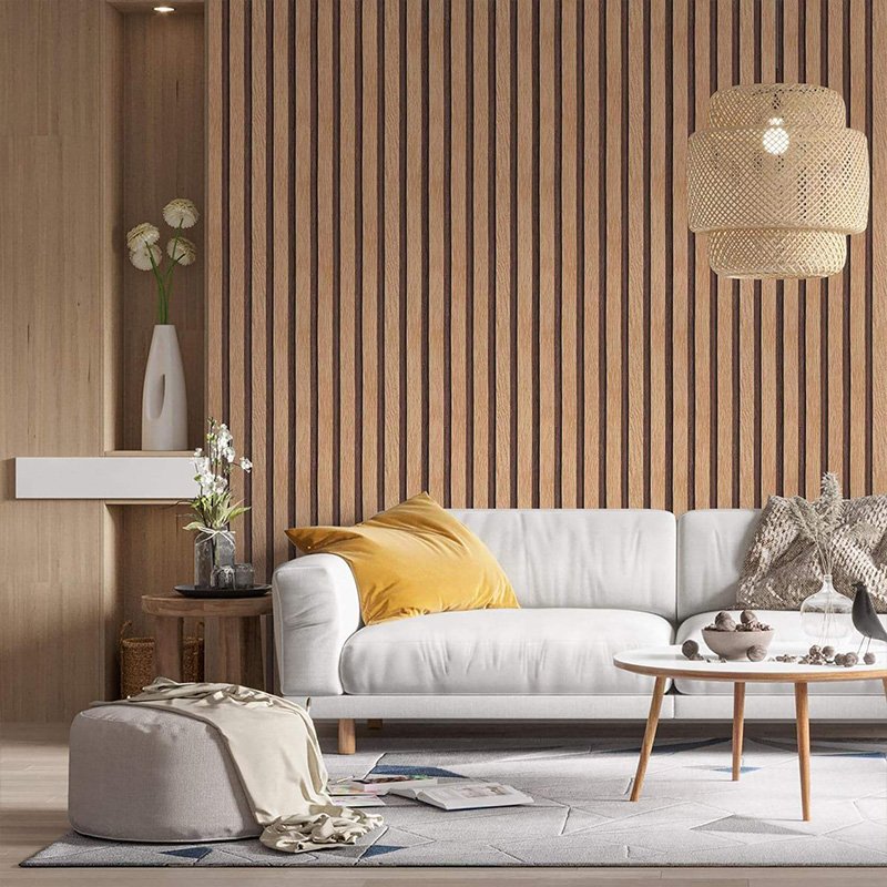 removable self adhesive wood slat wallpaper peel and stick waterproof wall decor paper roll for bedroom living room