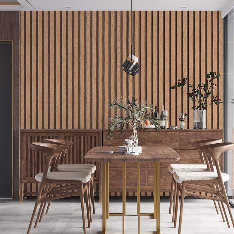 removable self adhesive wood slat wallpaper peel and stick waterproof wall decor paper roll for bedroom living room