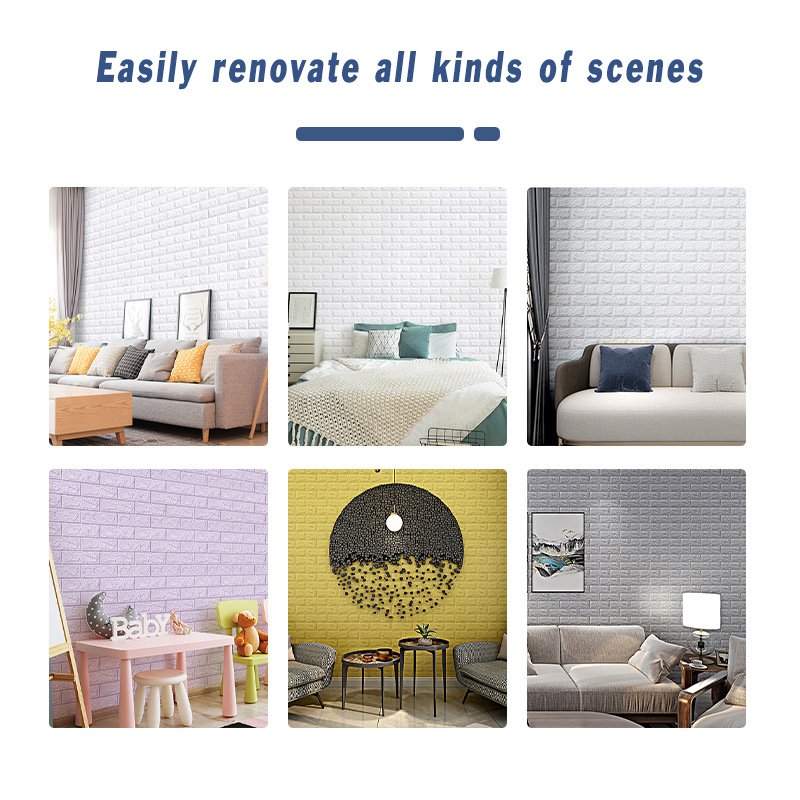 waterproof outdoor plain 3d peel and stick wallpaper rolls modern foam self adhesive for bedroom