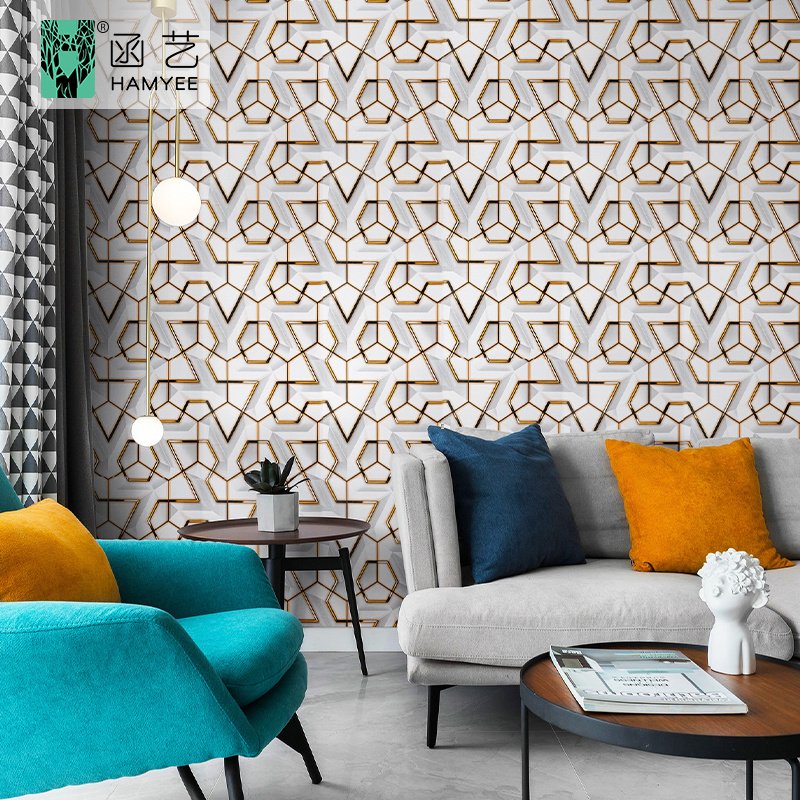 Modern peel and stick wallpaper geometric wallpaper removable wallpaper for bedroom bathroom
