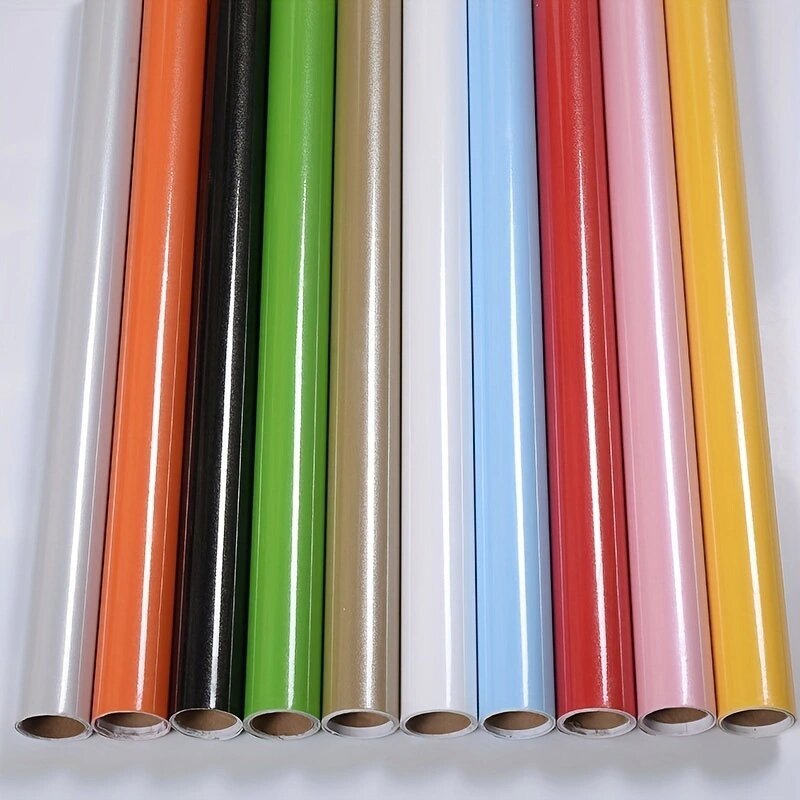 Solid color glossy kitchen furniture renovation decor stickers removable moisture-proof self-adhesive wallpaper peel and stick