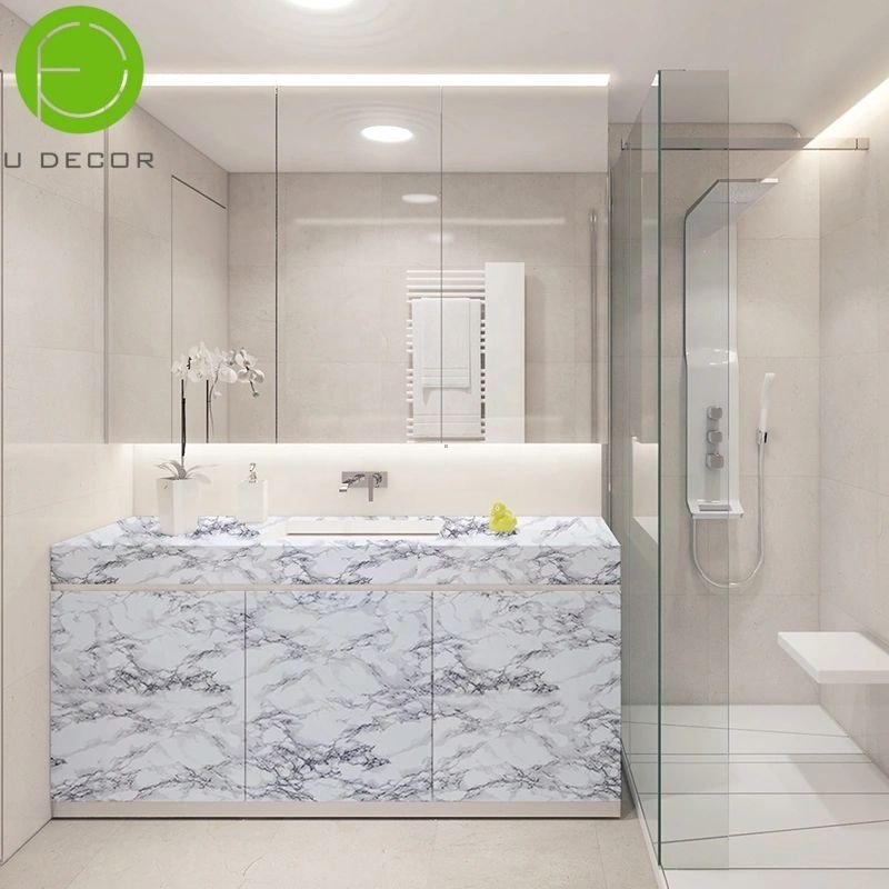 UDK width 122cm Marble Wallpaper removable PVC wall Paper For interior home decoration