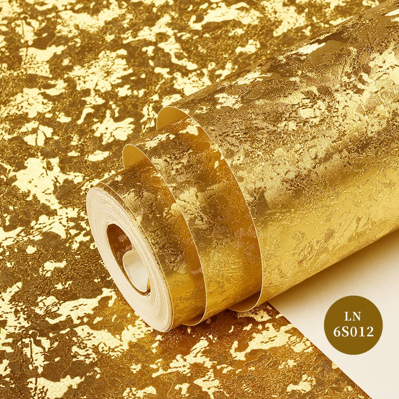 Gold Foil Waterproof Silver Coarse Brushed Suspended Ceiling Gold Wallpaper Roll For Entertainment Bar KTV Background Wall