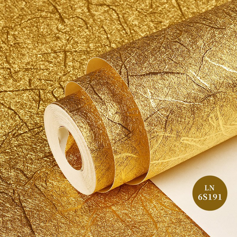 Gold Foil Waterproof Silver Coarse Brushed Suspended Ceiling Gold Wallpaper Roll For Entertainment Bar KTV Background Wall