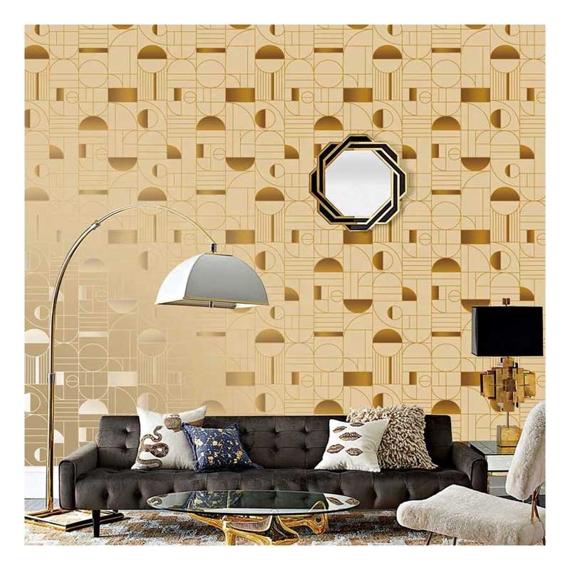 Highly Recommend Best Quality 3d Geometric Sliver Wall Paper Home Decoration 3d Living Room Vinyl Coated Modern Wallpaper