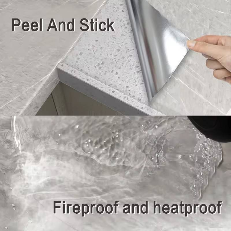Peel and Stick Wallpaper Roll Self-Adhesive Wallpaper for Waterproof & Oil-Proof Easy to Apply for Kitchen & Bathroom Renovation