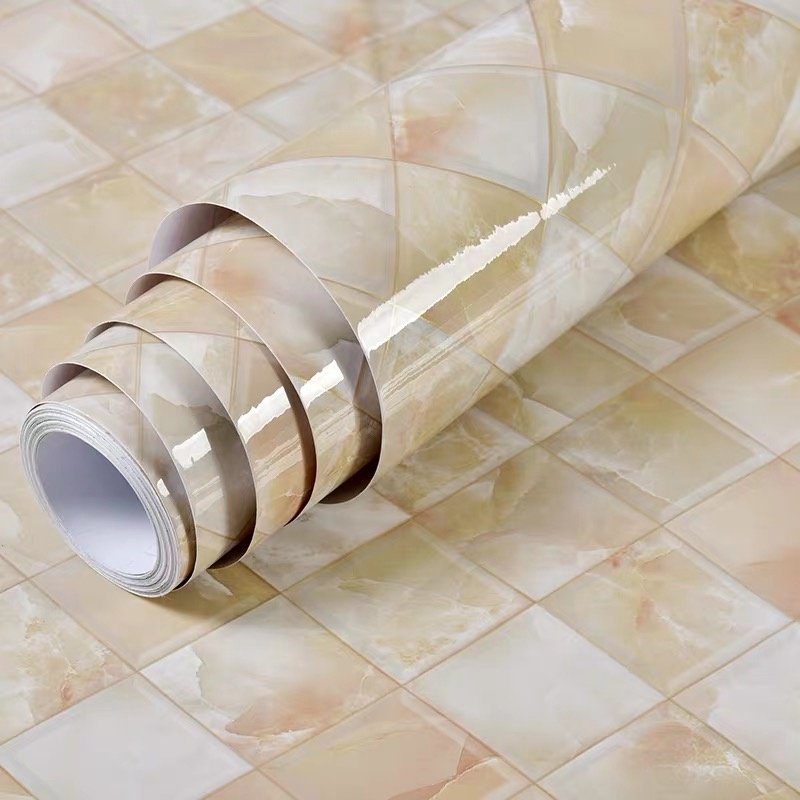 Glossy Marble Wallpaper Roll Peel and Stick Self Adhesive PVC Vinyl Marble 3D Film Waterproof for Home Decoration