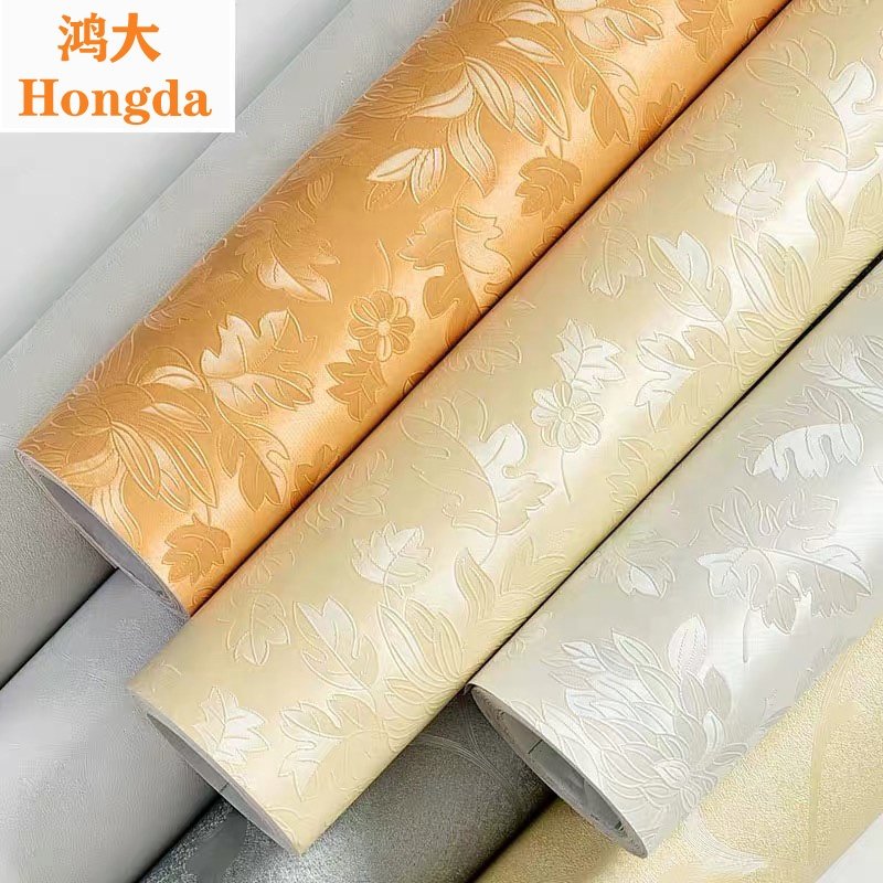 Pink Embossed 3d Floral Texture Thick Wallpaper Bedroom Living Room Sticker Self Adhesive Wallpapers Roll Home Decoration