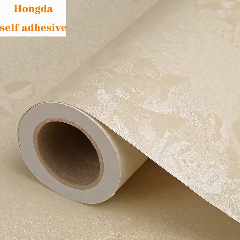Pink Embossed 3d Floral Texture Thick Wallpaper Bedroom Living Room Sticker Self Adhesive Wallpapers Roll Home Decoration