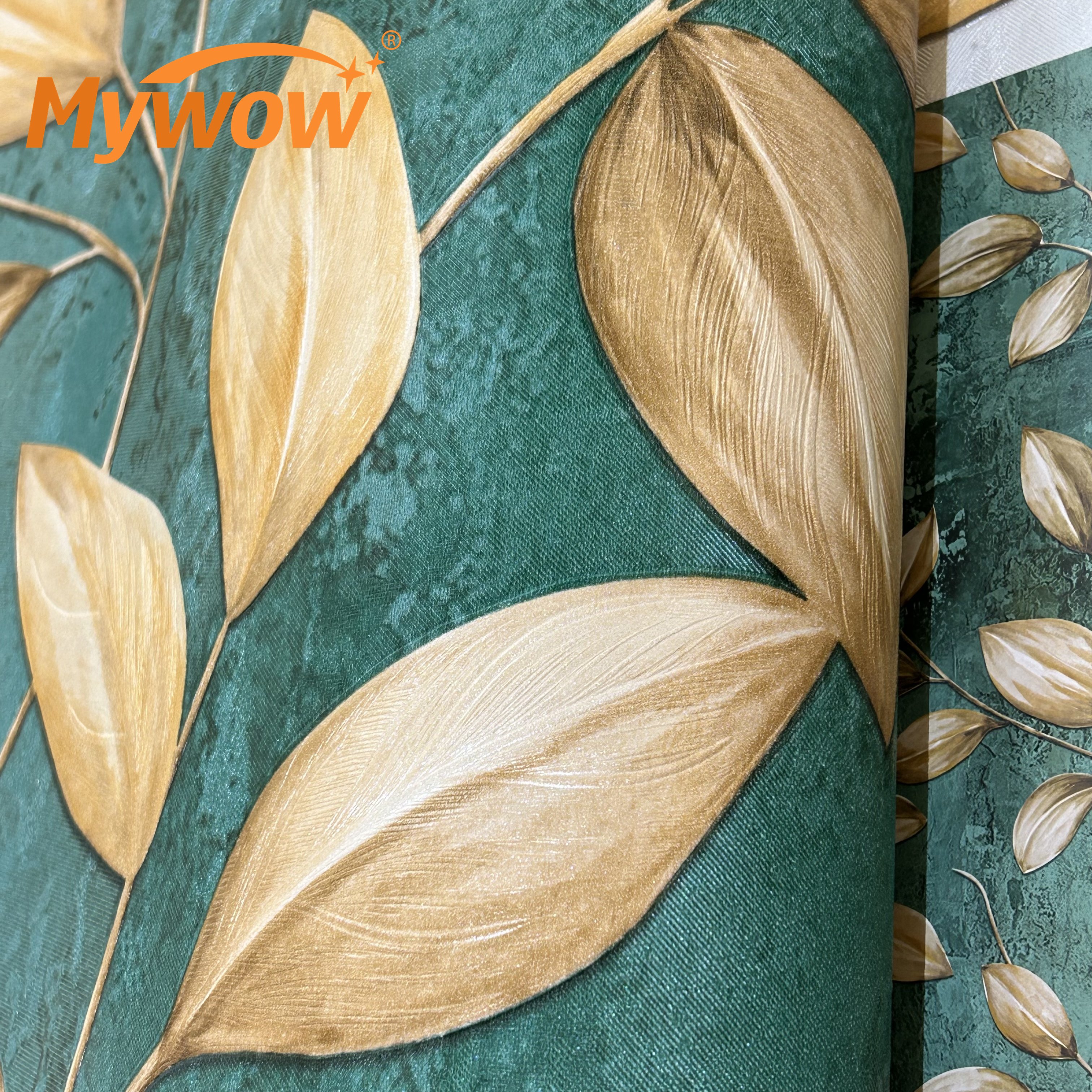 2024 Guangzhou Mywow Wholesale Chinese style Ginkgo Leaves New Arrival Elegant Flower Textured Wallpaper
