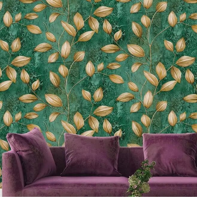 2024 Guangzhou Mywow Wholesale Chinese style Ginkgo Leaves New Arrival Elegant Flower Textured Wallpaper