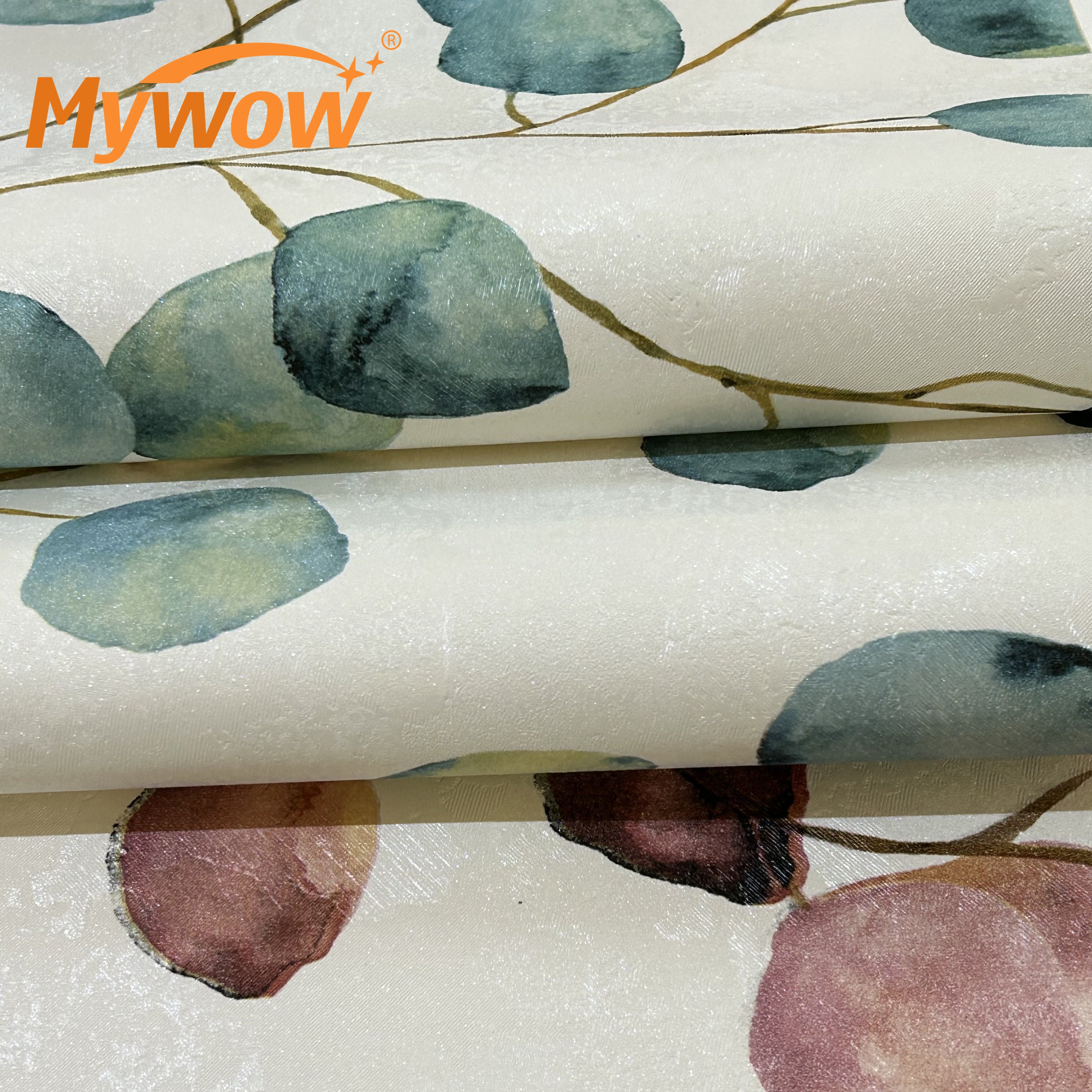2024 Guangzhou Mywow Wholesale Chinese style Ginkgo Leaves New Arrival Elegant Flower Textured Wallpaper