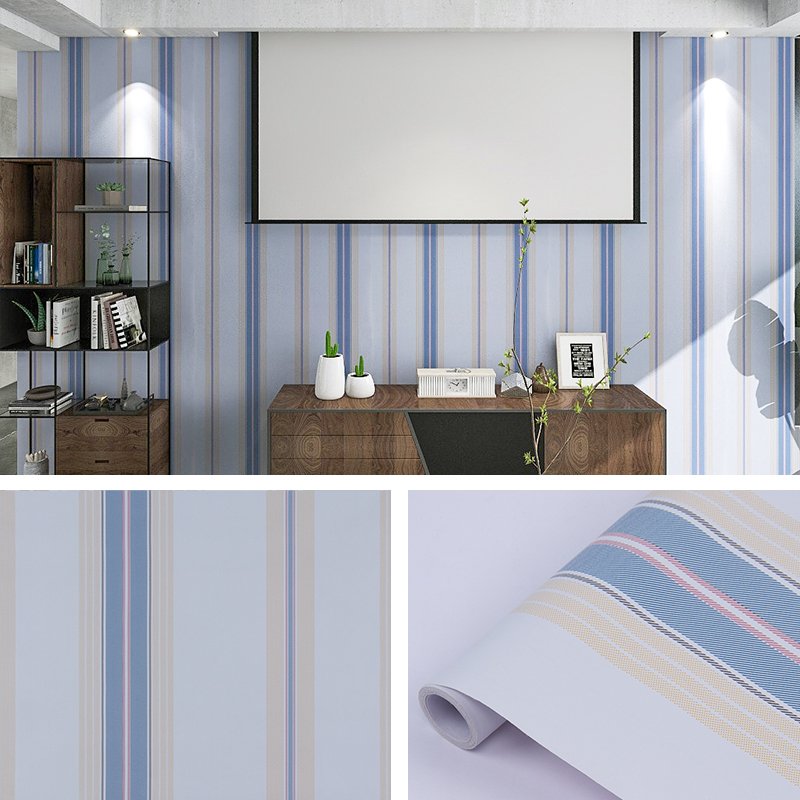 pink multicoloured vertical striped wallpaper home decoration Self adhesive Bedroom Living Room blue stripe wallpaper rolls