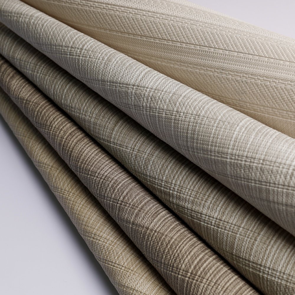 Factory Supply Fireproof Woven Fabric Denim Texture Pattern PVC Wall Paper modern design for home office hotel