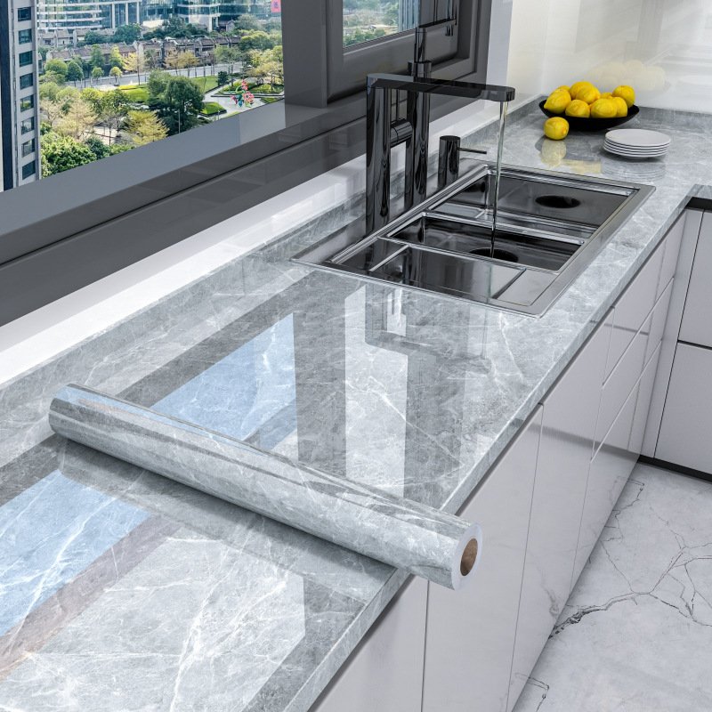 Kitchen washable peel and stick marble textured vinyl waterproof modern wallpaper rolls for living room