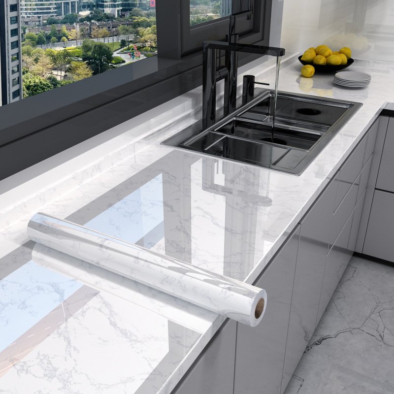 Kitchen washable peel and stick marble textured vinyl waterproof modern wallpaper rolls for living room