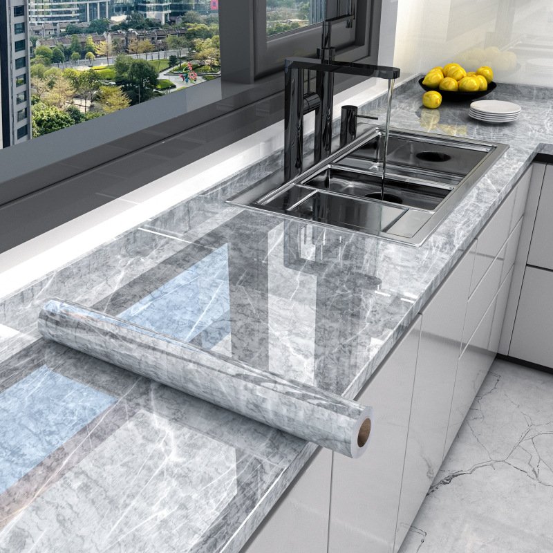 Kitchen washable peel and stick marble textured vinyl waterproof modern wallpaper rolls for living room
