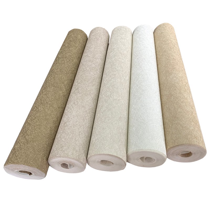 Hot Sale Simple Silk Embossed PVC vinyl Wallpaper Bedroom Living Room Hotel Indoor Wallpaper High Quality Indoor Wall Paper