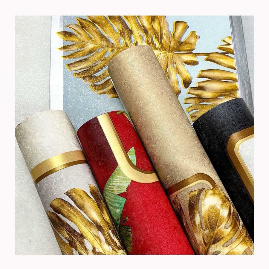 High Quality Waterproof Multi Color with Gold Leaf Vinyl Wall Paper 3D Home Bedroom Decoration Geometric Mural Wallpaper