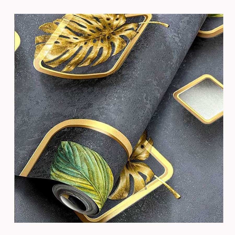 High Quality Waterproof Multi Color with Gold Leaf Vinyl Wall Paper 3D Home Bedroom Decoration Geometric Mural Wallpaper