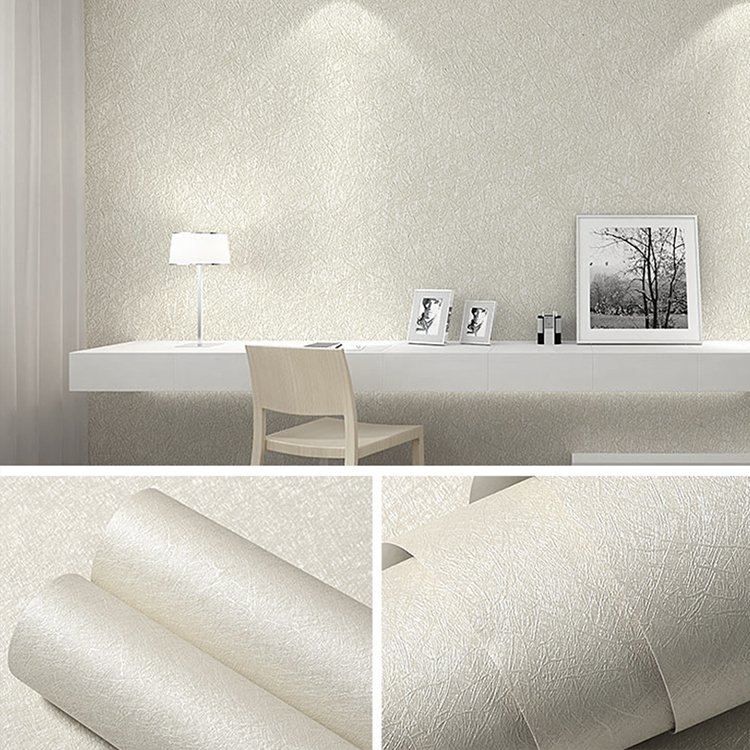 3D Silk Embossed Beige Wallpaper Textured Contact Paper Peel and Stick Self Adhesive Vinyl Wallpaper For Bedroom Home Decor