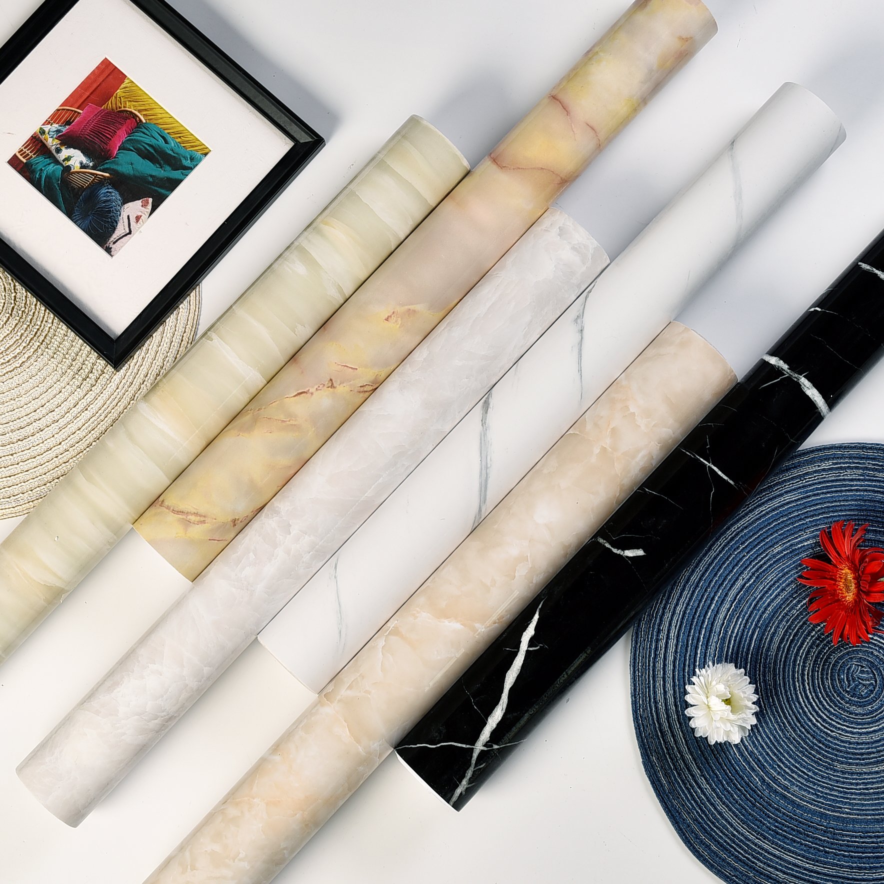 decoration 3d waterproof vinyl self adhesive marble wallpaper for kitchen sticker rolls