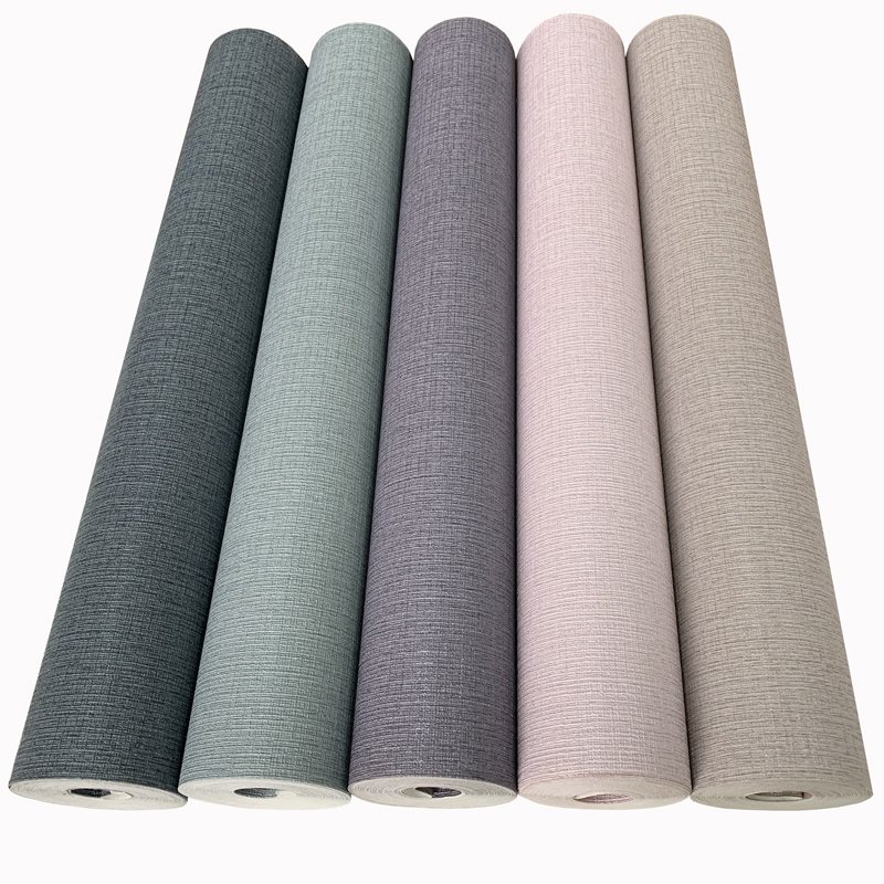 Thickened embossed PVC wallpaper living room bedroom interior decoration wall office modern simple cloth pattern 330g heavy wall