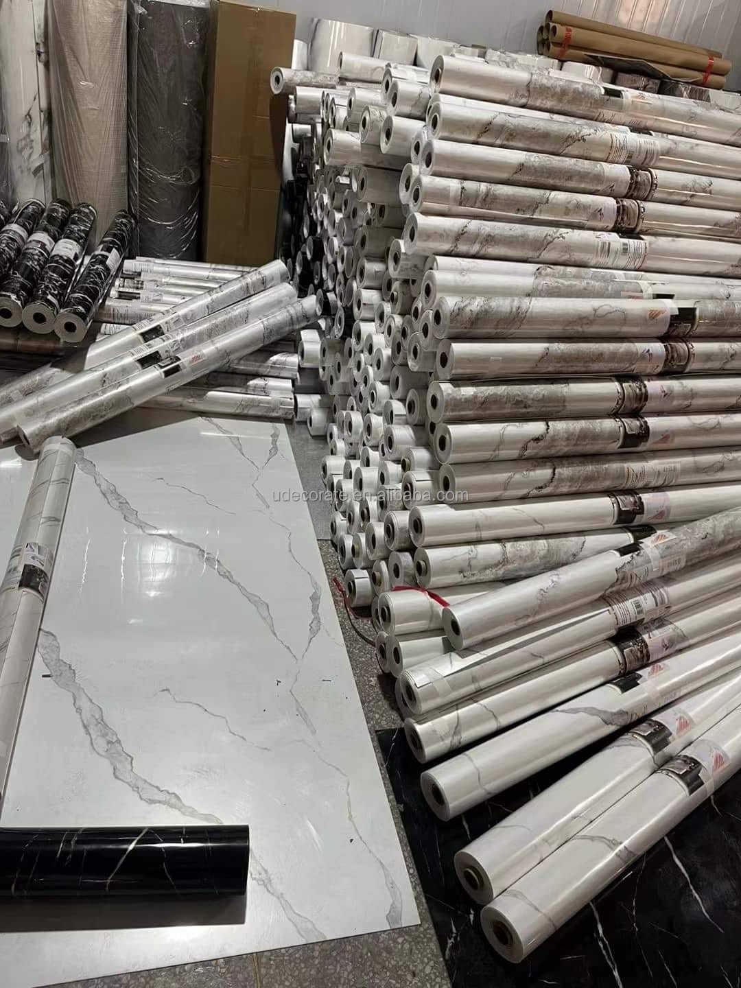 UDK 1.2m Marble wall roll stickers adhesive Foam wallpaper decorative film for wall renovation Living room decor