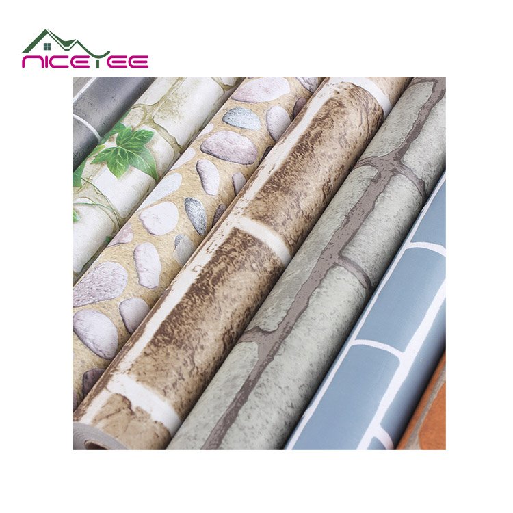 Floristic decoration material home decor wall interior self adhesive 3d pvc wallpaper rolls for 45x10 meters roll