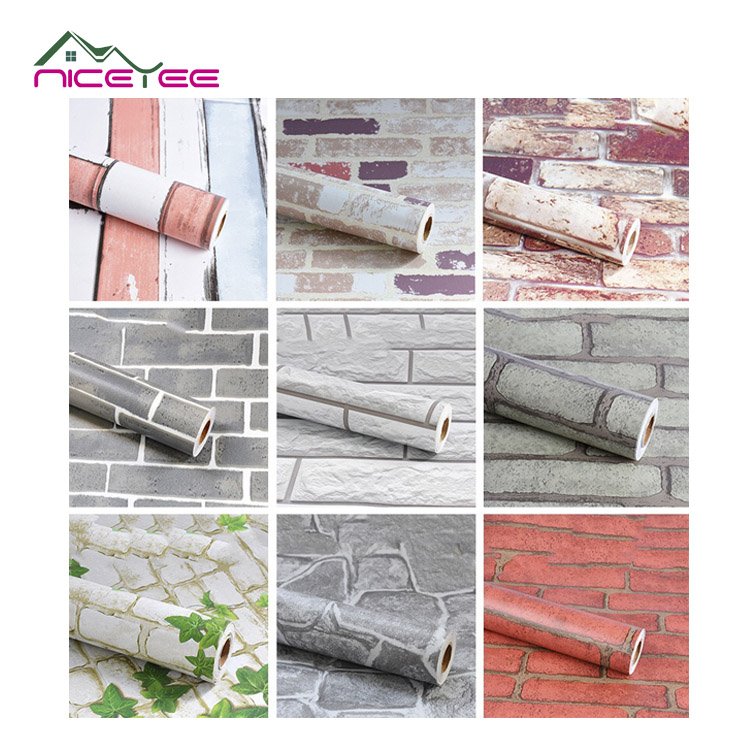 Floristic decoration material home decor wall interior self adhesive 3d pvc wallpaper rolls for 45x10 meters roll
