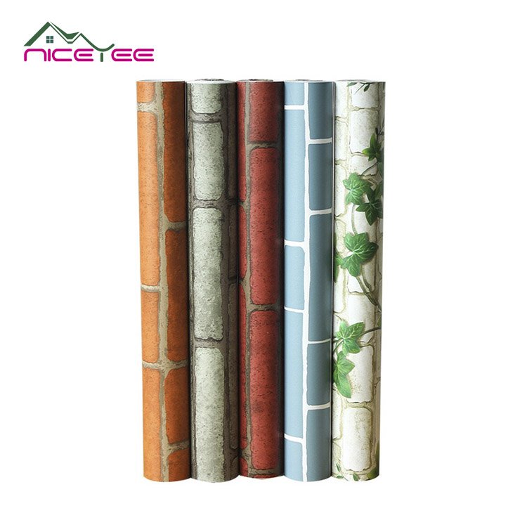 Floristic decoration material home decor wall interior self adhesive 3d pvc wallpaper rolls for 45x10 meters roll