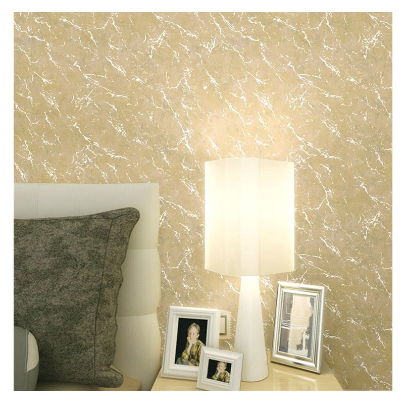 Stone crack wallpaper, golden yellow non-woven fabric wallpaper gray