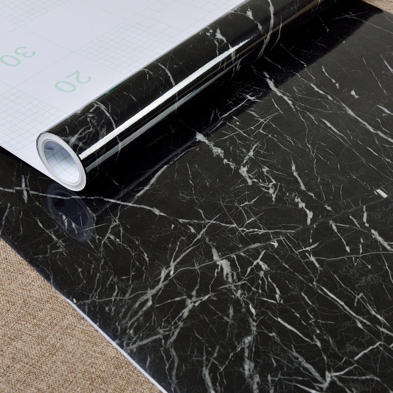 New Design Samples For Free Black Marble 3D Textured Peel And Stick Waterproof Heat Insulation Bathroom Wardrobe Use Wallpaper