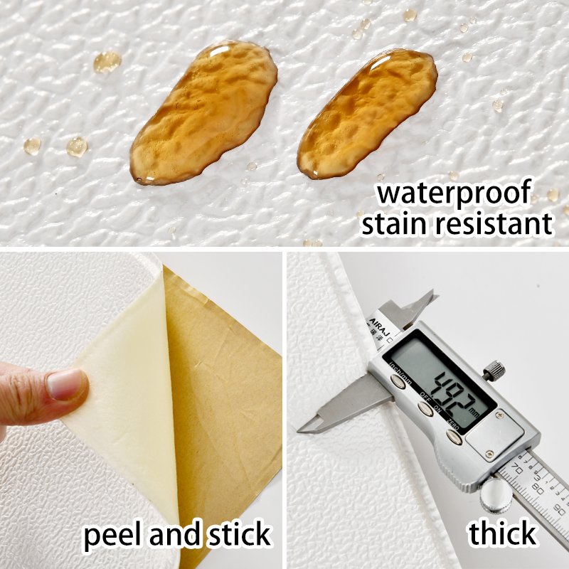 3D PVC Peel and Stick Cartoon Wall Stickers Waterproof Soft Anti-collision Wall Panels for Home Decor