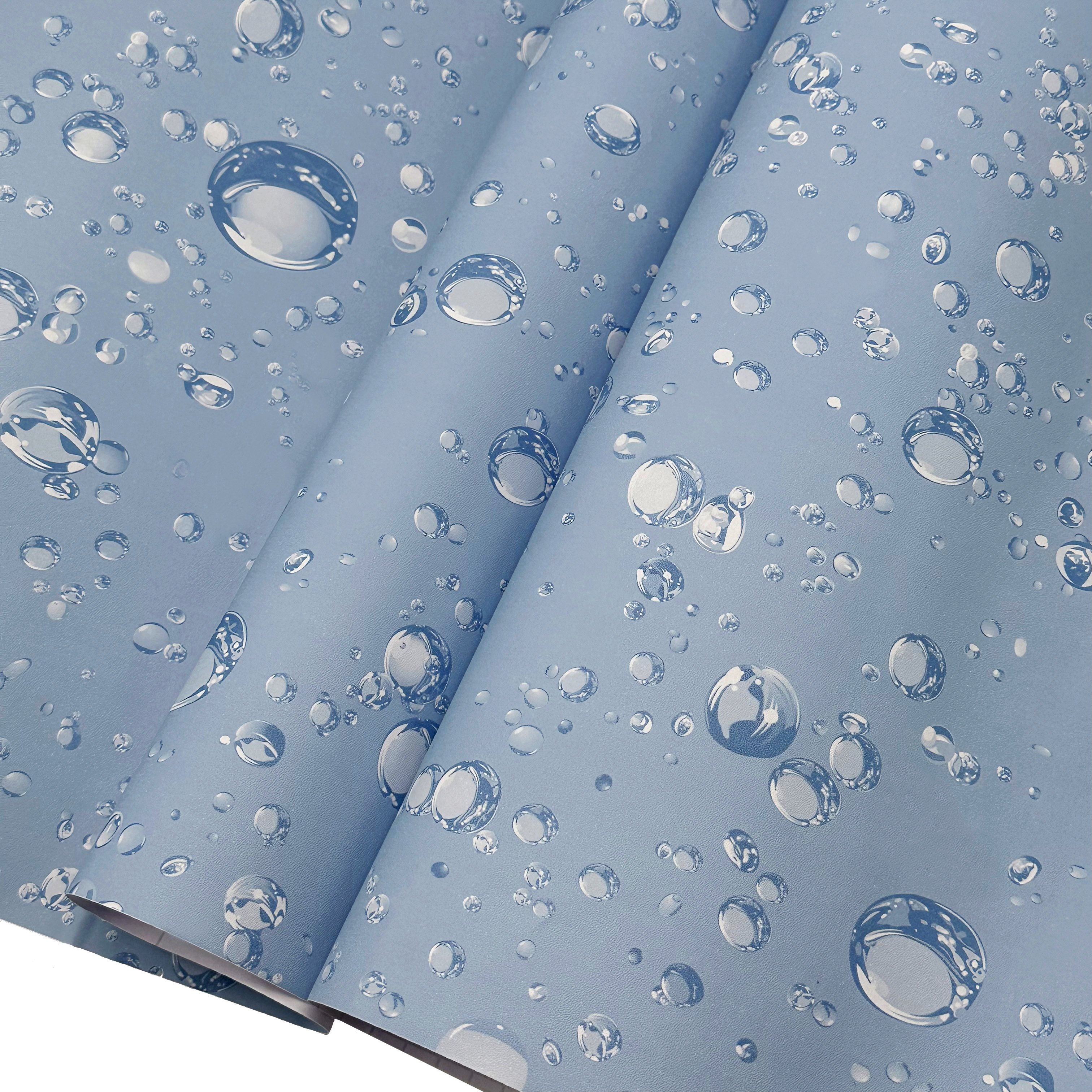Peel And Stick Wallpaper Waterproof Blue 3D Water Drop Wall Paper