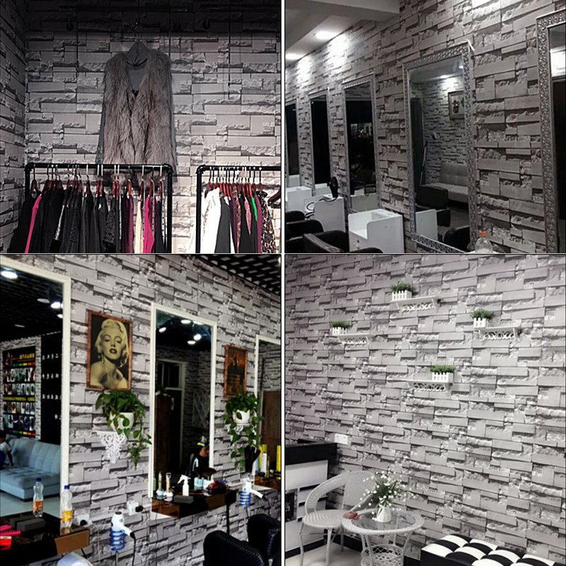 wallpaper rolls peel and stick self-adhesive 3d brick stone retro pvc wall panels sticker modern luxury texturized design Salon