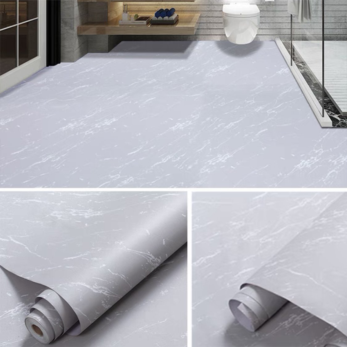 UDK Marble look peel and stick Flooring Roll 122cm*50m PVCvinyl contact paper for Wall/floor/Furniture