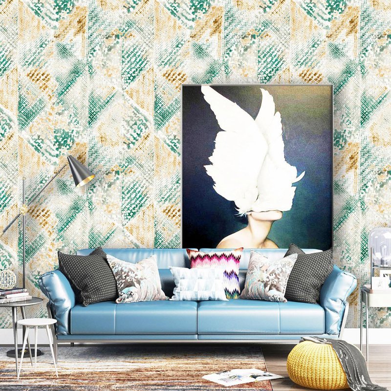 Plant leaf non woven wallpaper brushing water Self adhesive