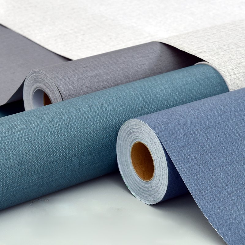 3D Textured Fabric Linen Wallpaper Self-Adhesive Removable Waterproof Thick Wallpaper for Home Decor DIY
