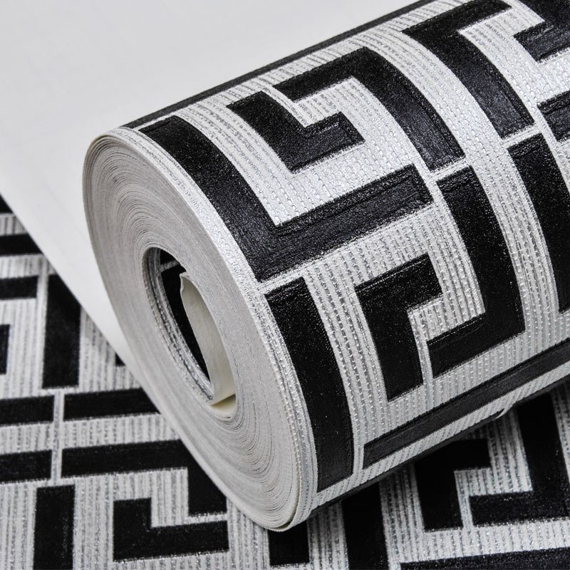 Modern geometric vinyl wallpaper hotel study background bathroom wall decoration paper waterproof wallpaper paper roll