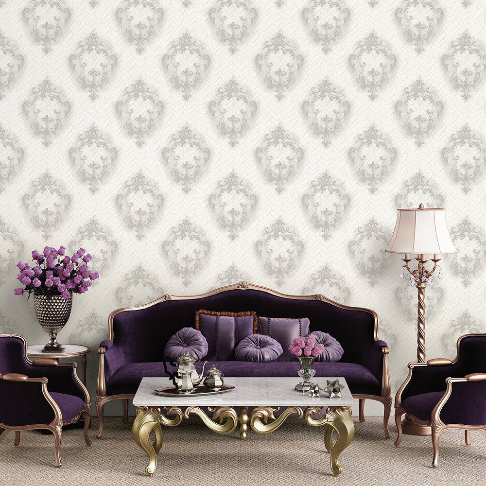 European Damask Design 1.06 m PVC Residential Wallpaper Wall Panels for Home Decoration